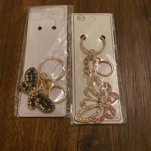 Set of two butterflies key chains